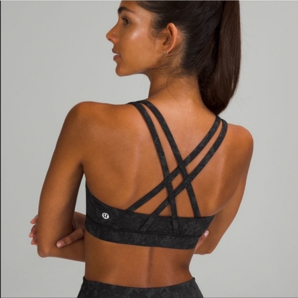 Lululemon Energy Bra Black/Snake Skin Size 10